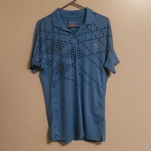 *Puma*Golf Polo🏌️‍♂️Light Blue Polka Dot size Med